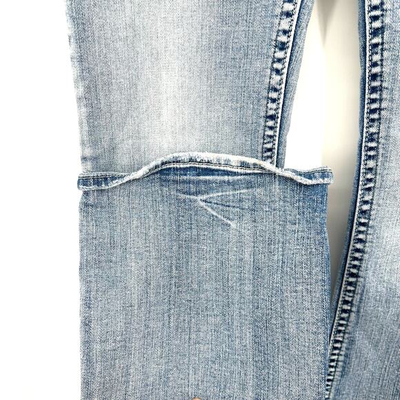 Silver Jeans Size 27x32 Denim Blue Suki Fit Flare Casual Preppy Low Rise 90s - Picture 6 of 9